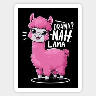 Drama? Nah, Lama Funny Llama T-Shirt - Cute Animal Pun Apparel Sticker